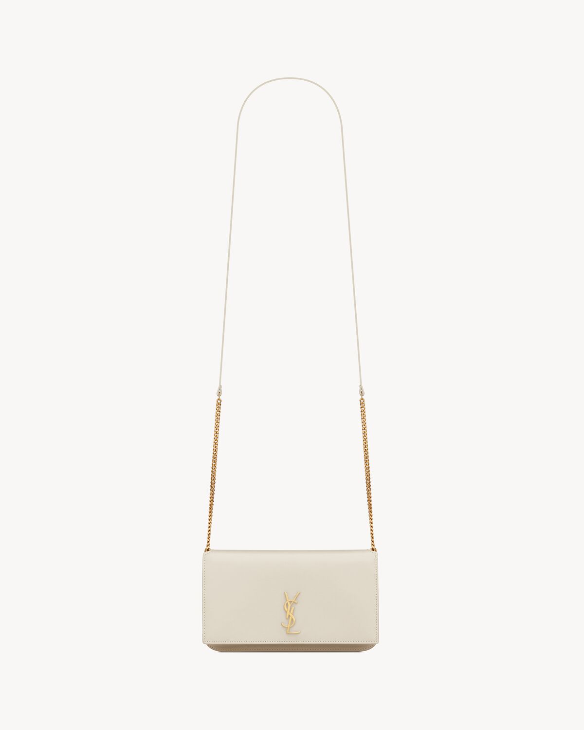 YSL Cassandre Phone Holder in Smooth Leather - Image 1
